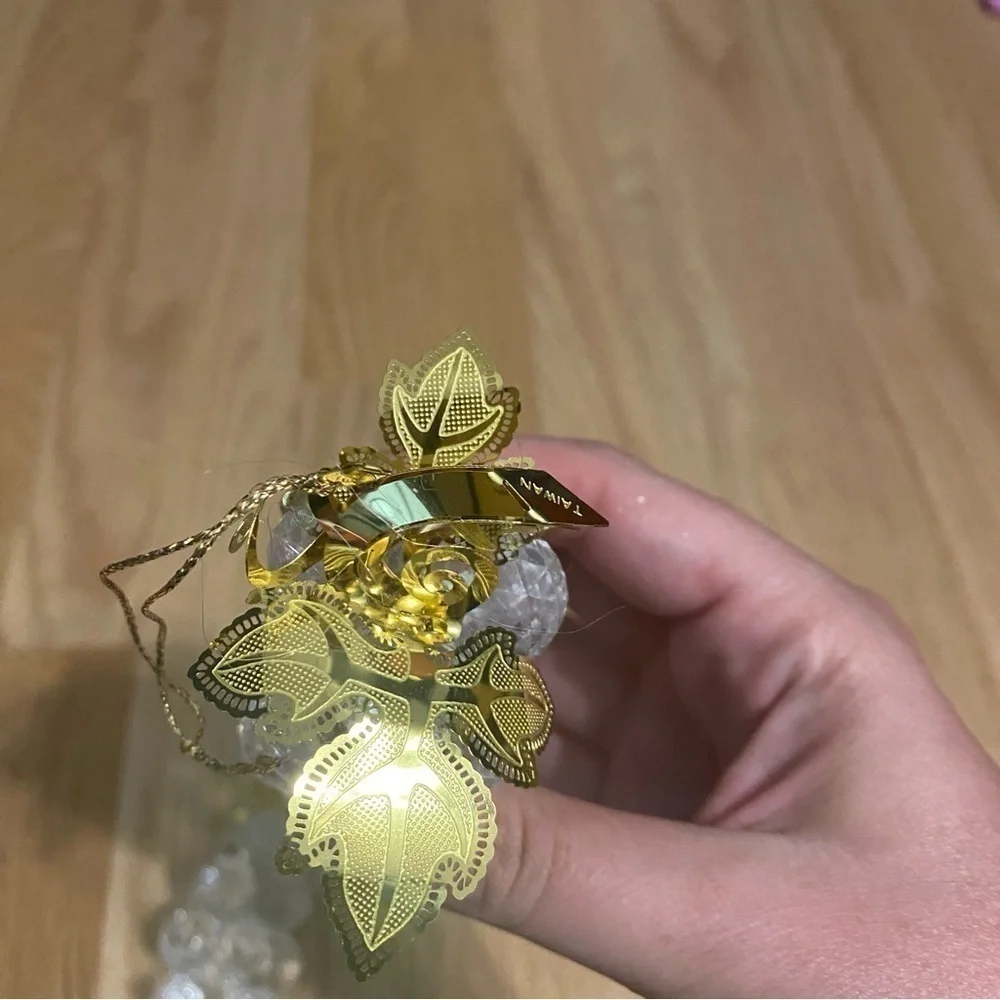 Vintage Clear Grape Ornament Bundle Lot Leaf Plastic Ball Christmas